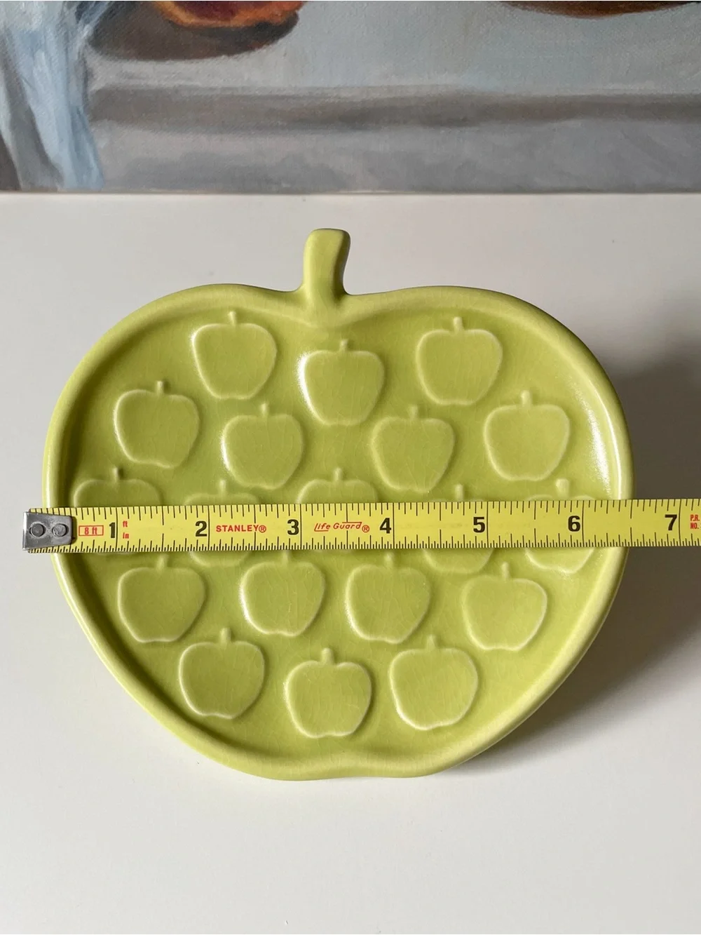 Rare Jonathan Adler Green Apple Shaped Plate 6.5” Archived Ceramic Pottery